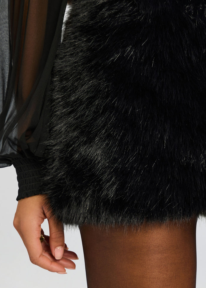 Minerva Faux Fur Skirt media 2 of 5
