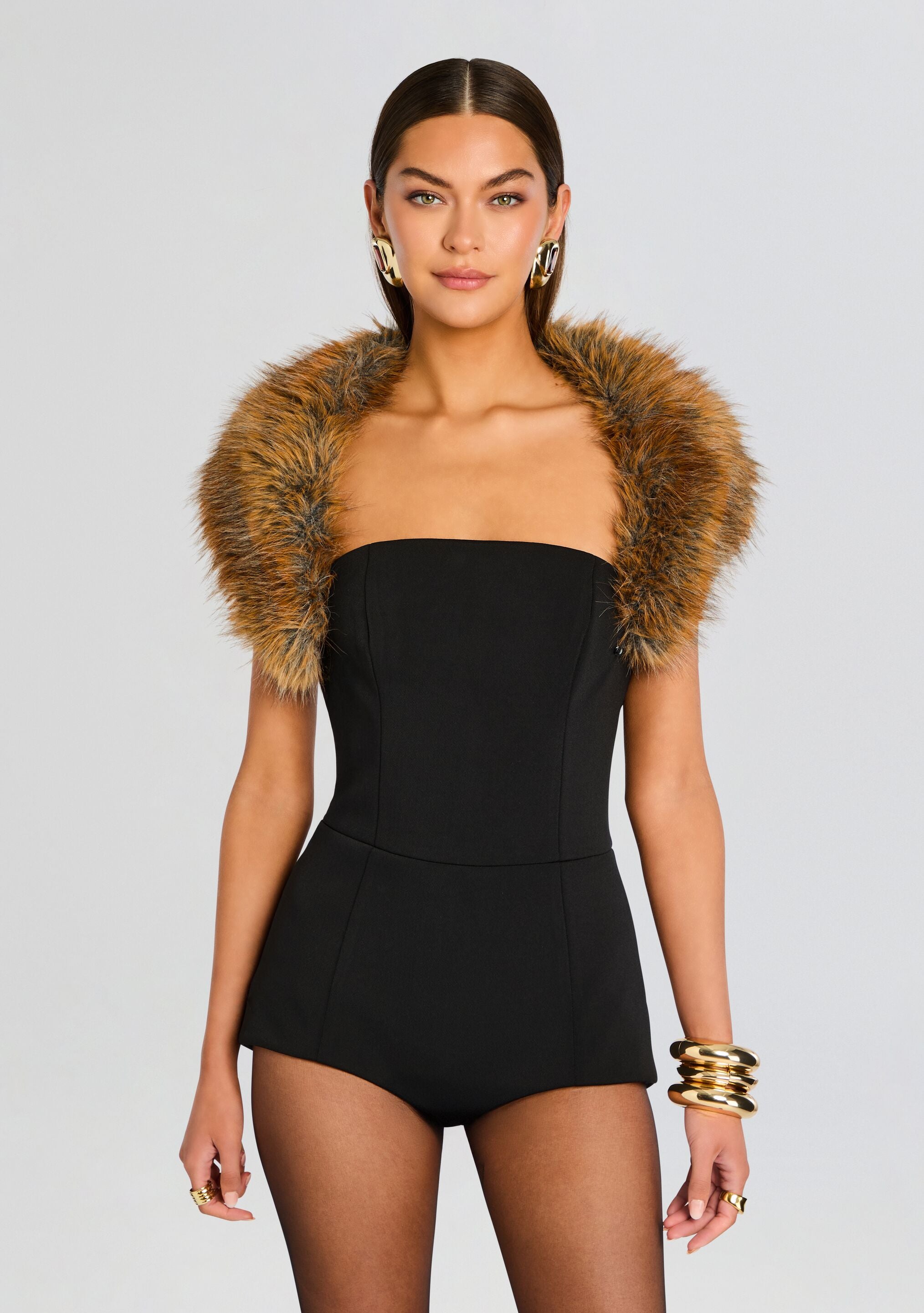 Salmee Faux Fur Romper – Retrofete
