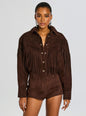 Araminta Suede Leather Romper thumbnail media 5 of 5