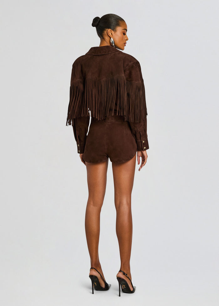 Araminta Suede Leather Romper media 4 of 5