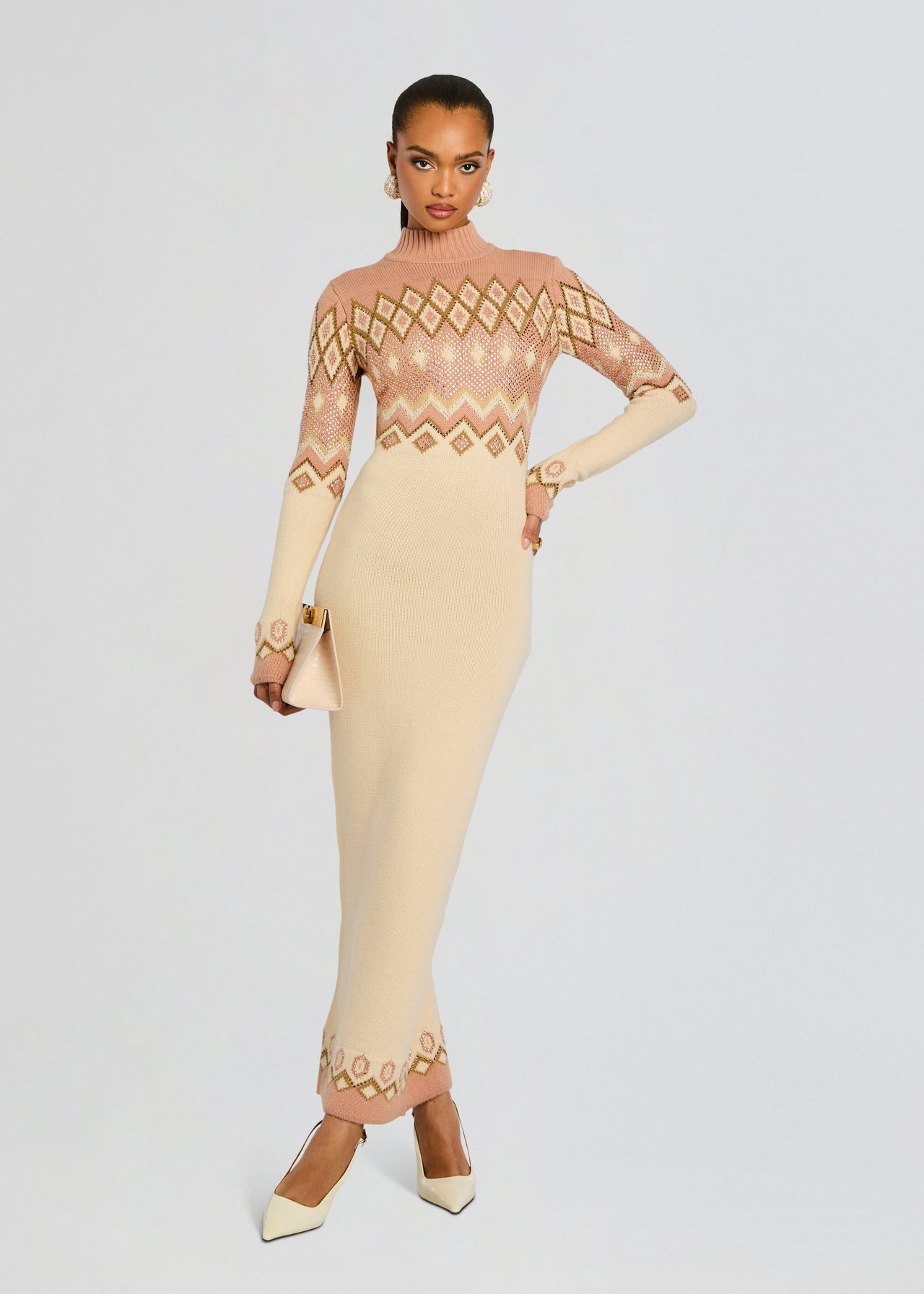 chinese dress ladies retroféte Women's Eagle Knit Dress - White