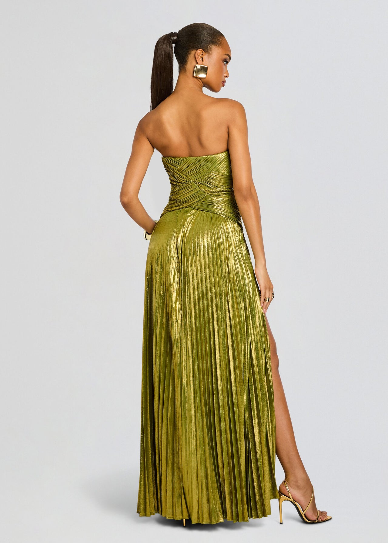 Retrofete Stephie Metallic Dress - Metallic Peridot