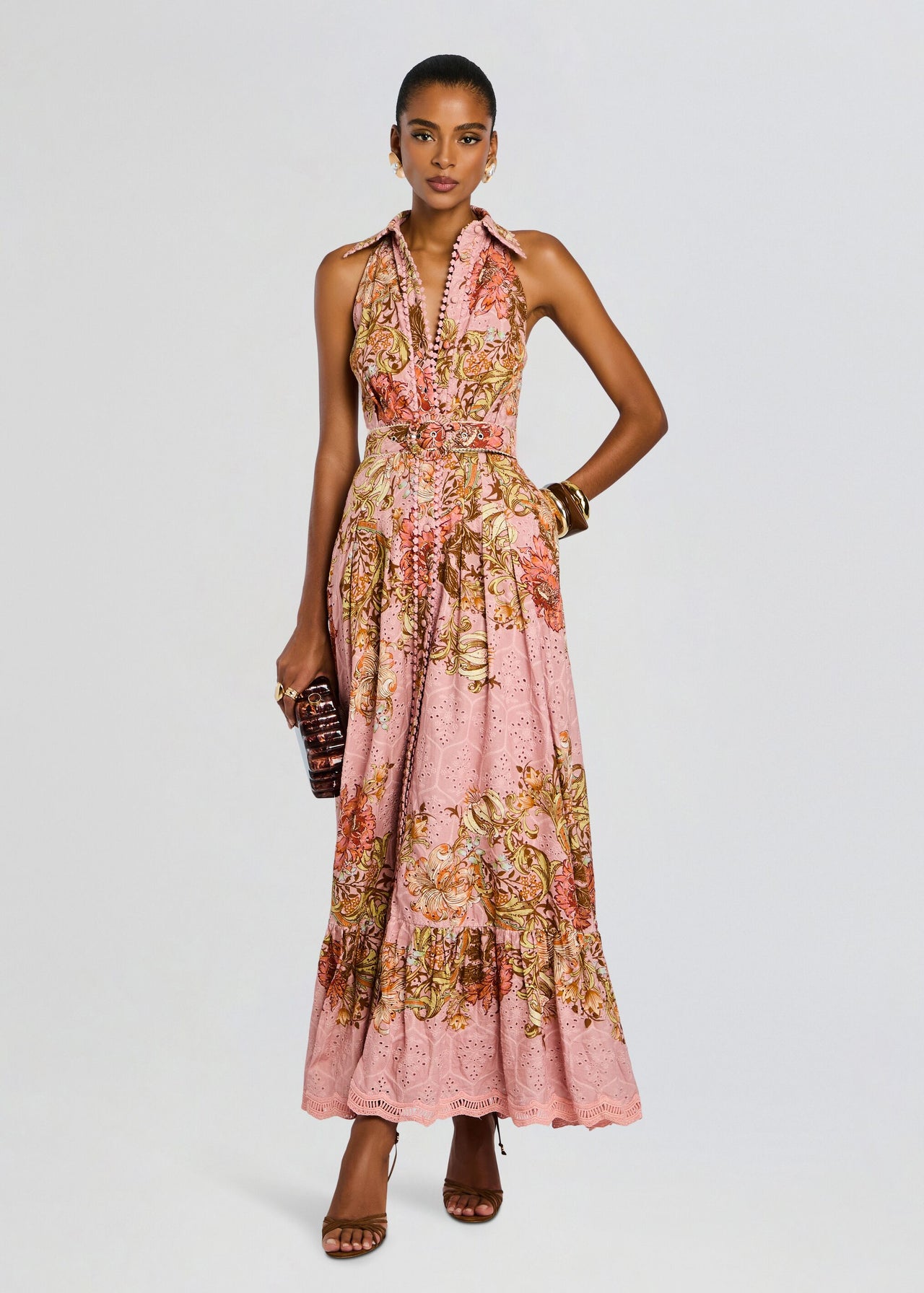 belting a maxi dress Sula Long Shirt Dress With Buckle Belt – Retrofete