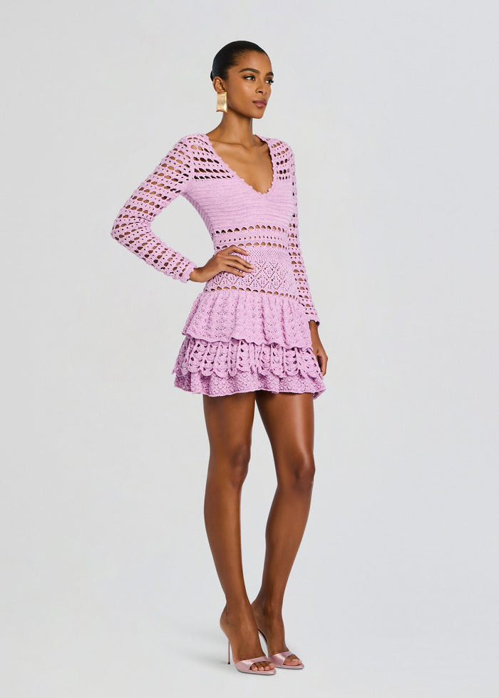 Lujayn Metallic Crochet Dress media 4 of 6