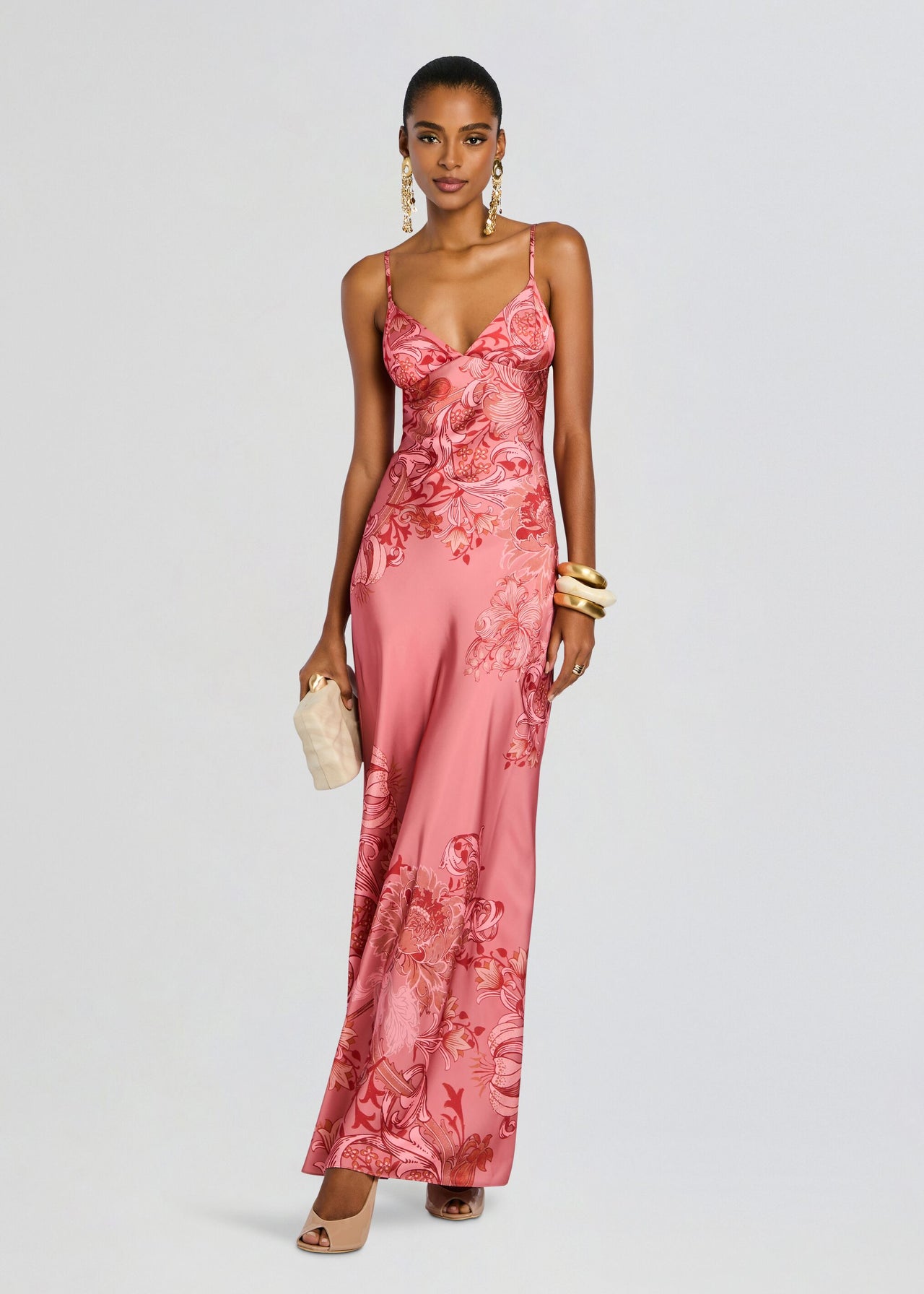 green emerald velvet dress Coral Gown with Embellished Long Sleeves 16 / Tall