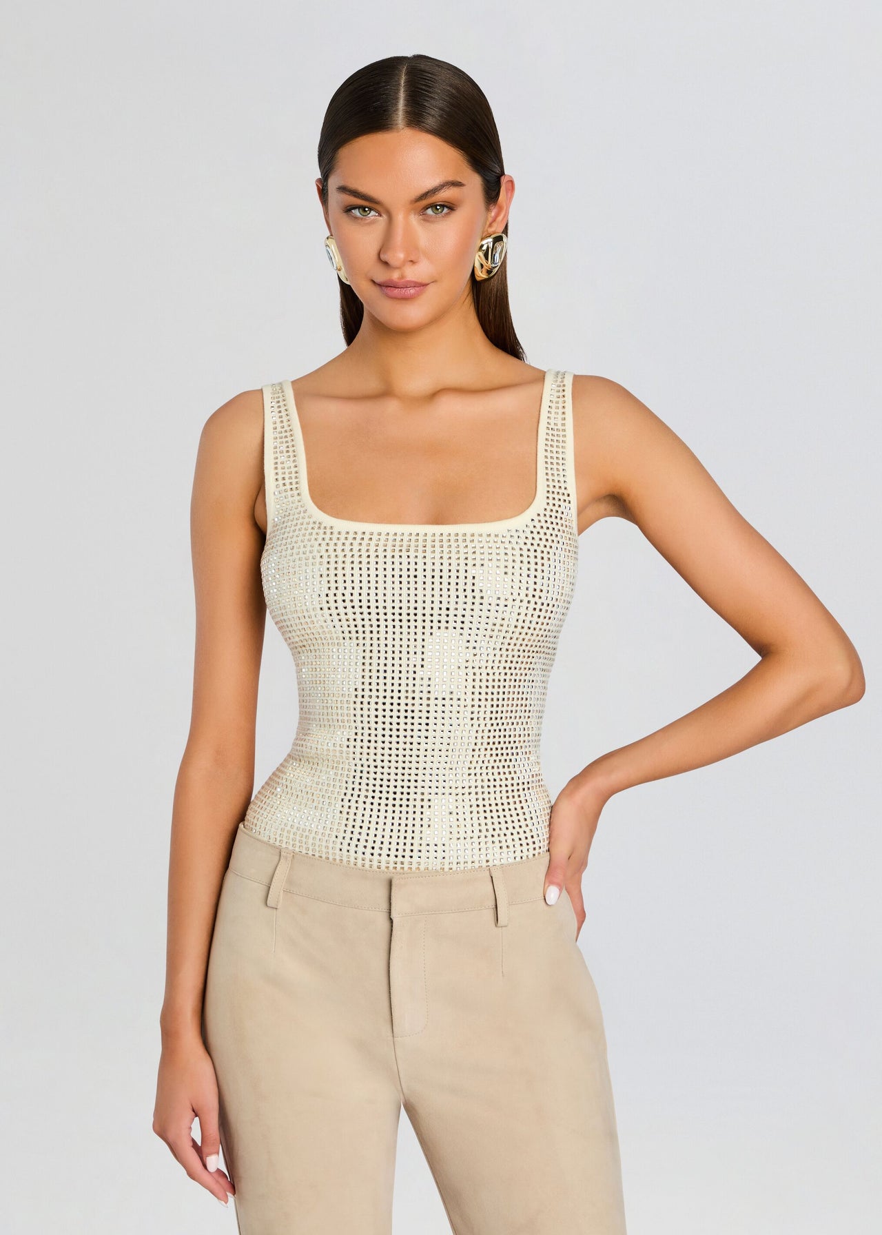 marzia mini dress Retrofête Marzia Embellished Top | Off White | Size XS