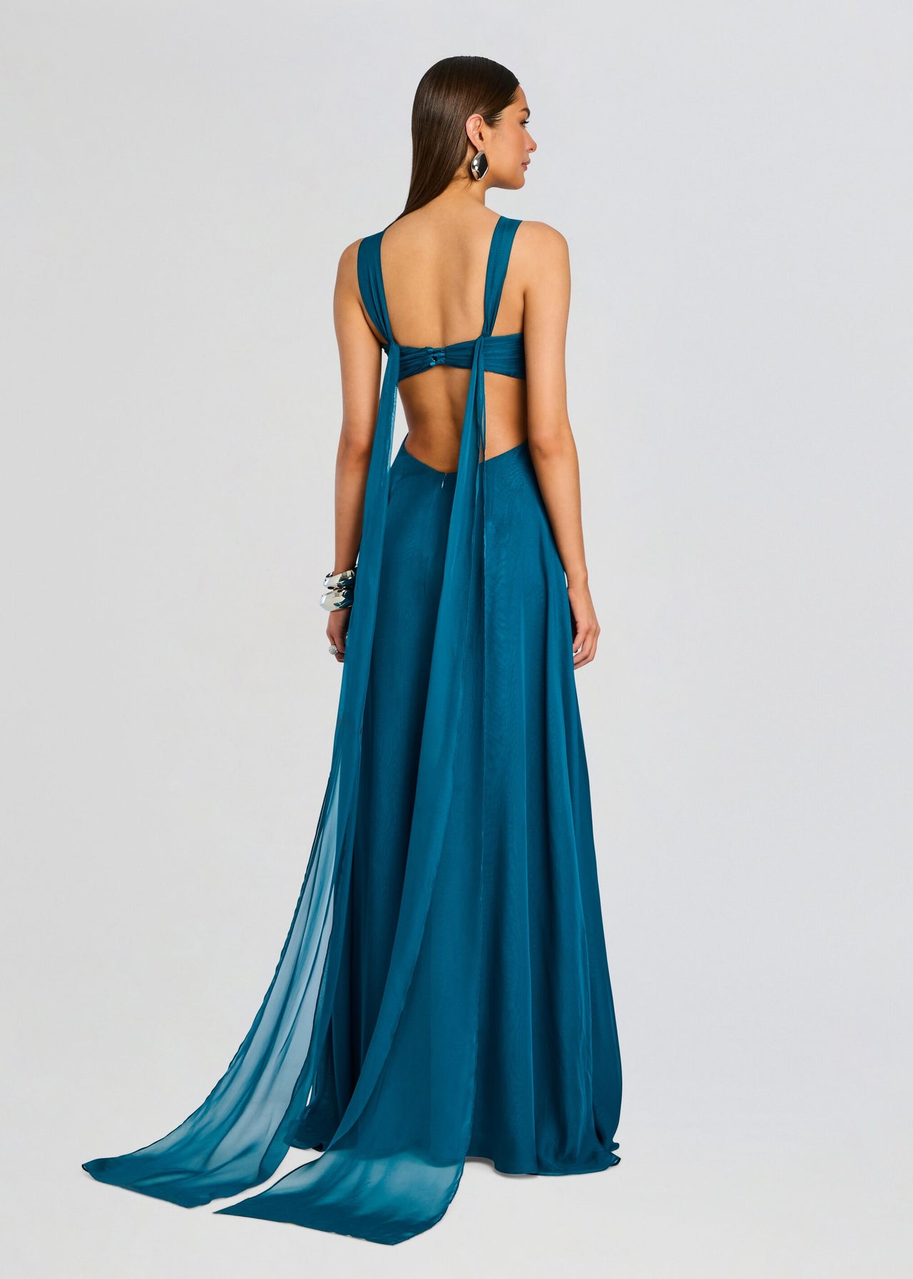 sachin and babi light blue dress Vintage Purple Satin Spaghetti Straps Gown Fairy Dress main image 0