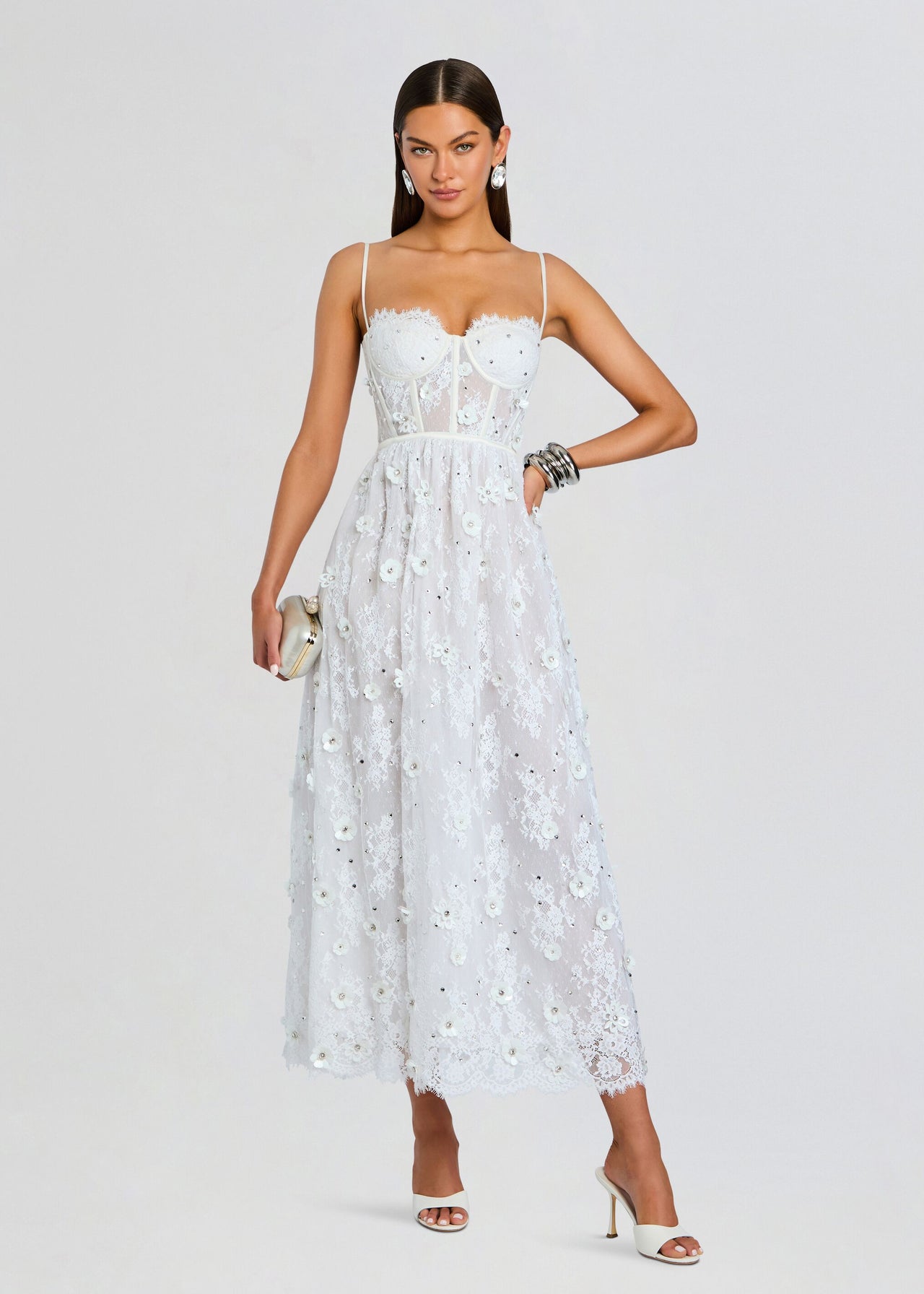 Retrofete Noema Embellished Lace Midi Dress