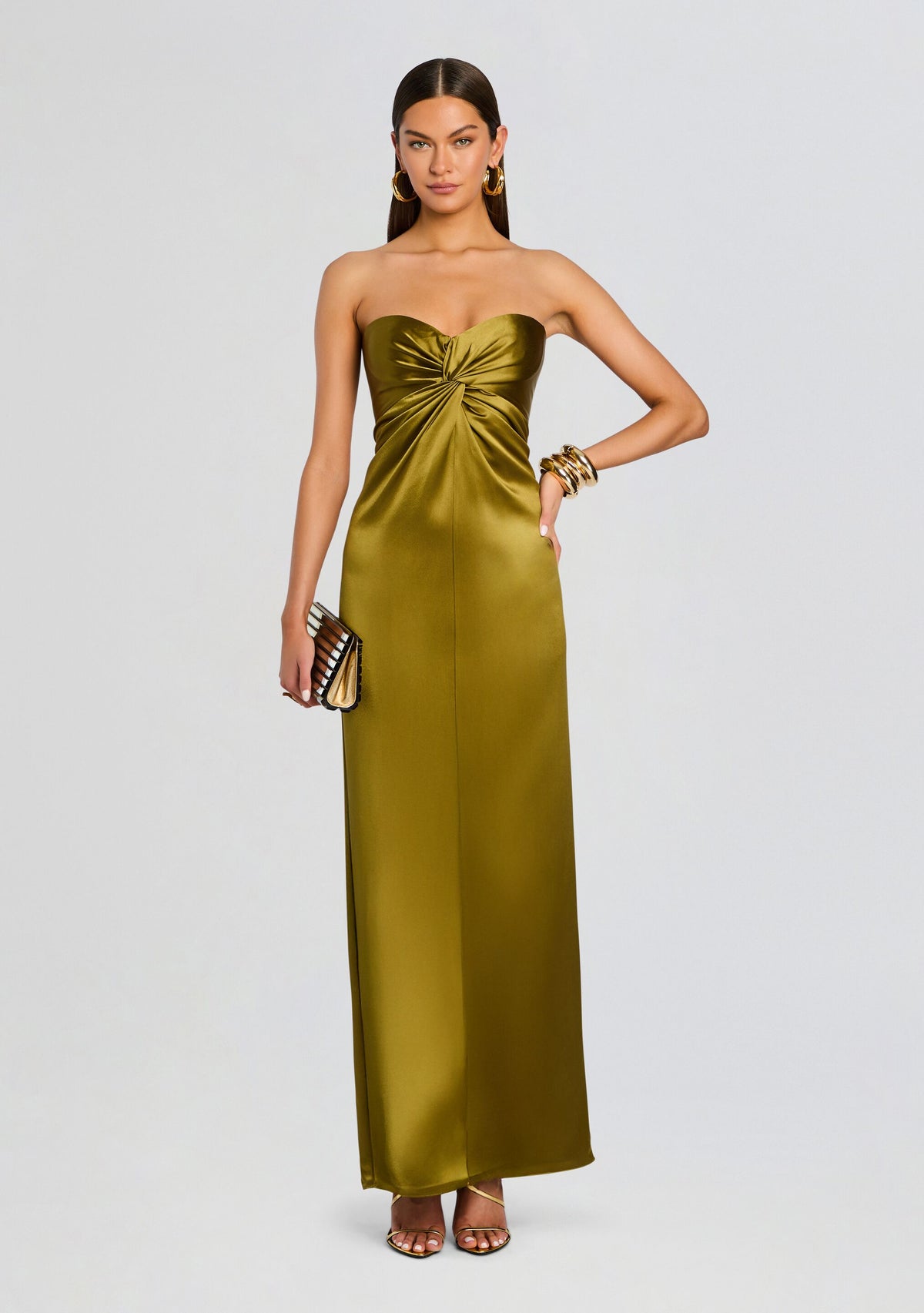 ochre bridesmaid dress retrofete Olivine in Olive Mustard Color:Prosecco pattern:plain Red 3d Flower Euroflax while the maxi skirt