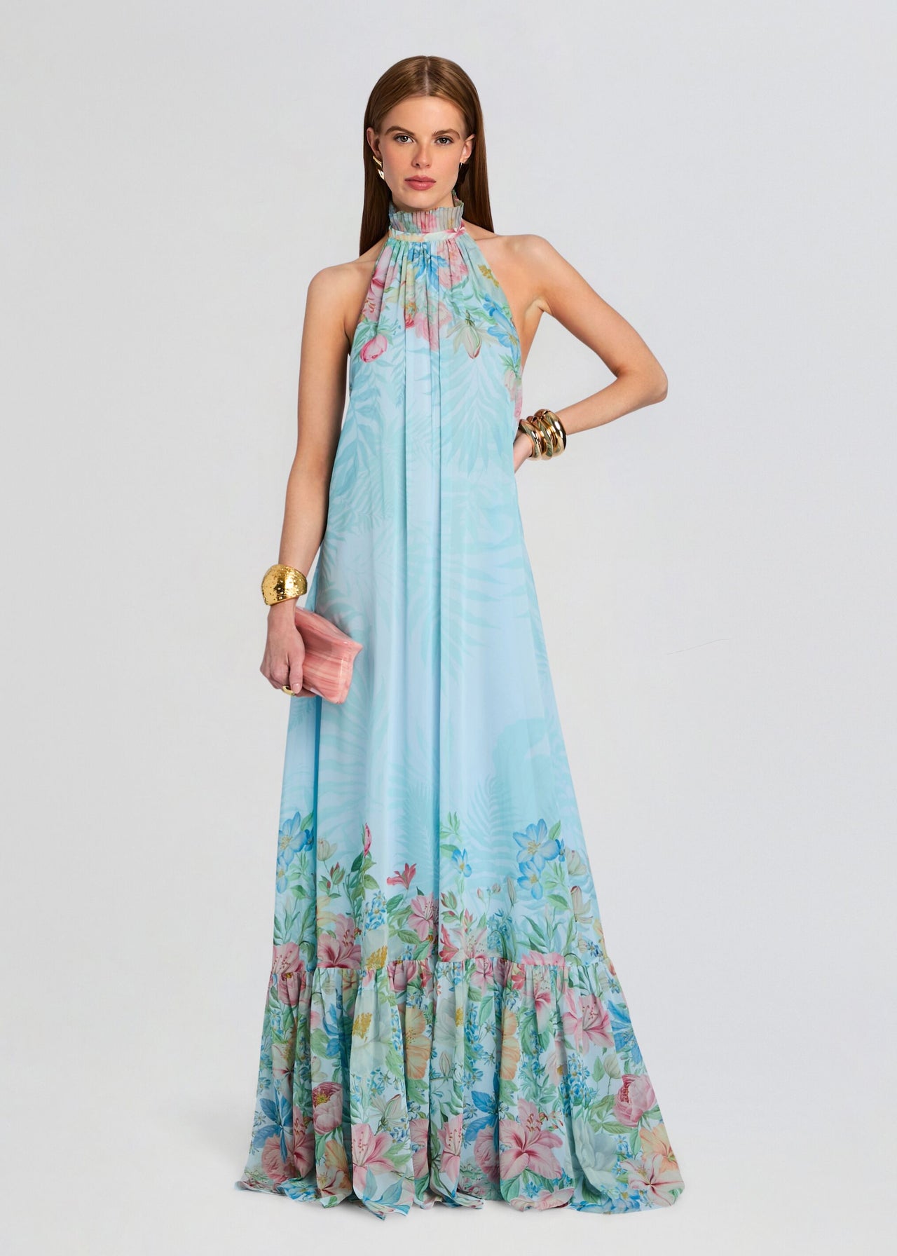 retrofete light blue dress Francy in Hardware:Nickel Giorgio Armani Polka Dot The off Style:Wrap