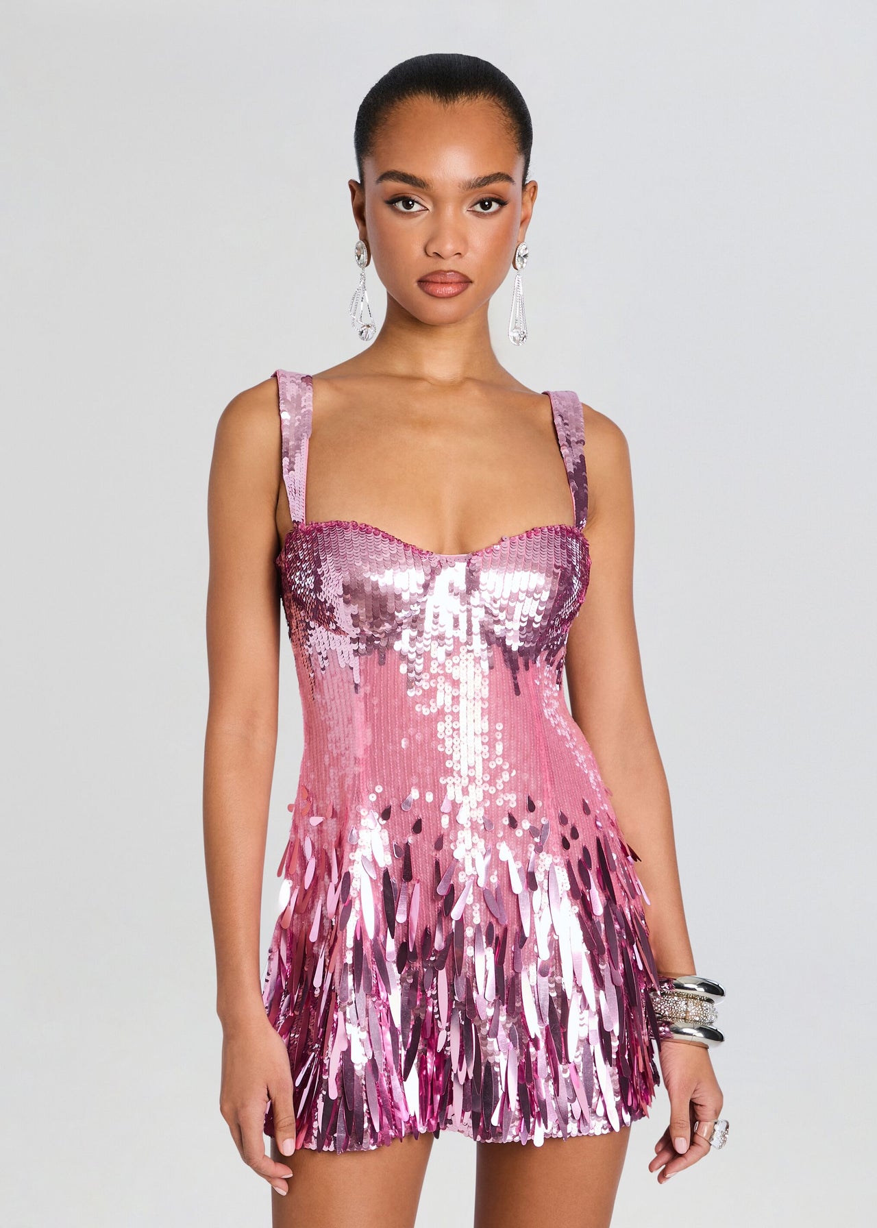 mini dress rosa retroféte Women's Solstise Sequin Dress - Red