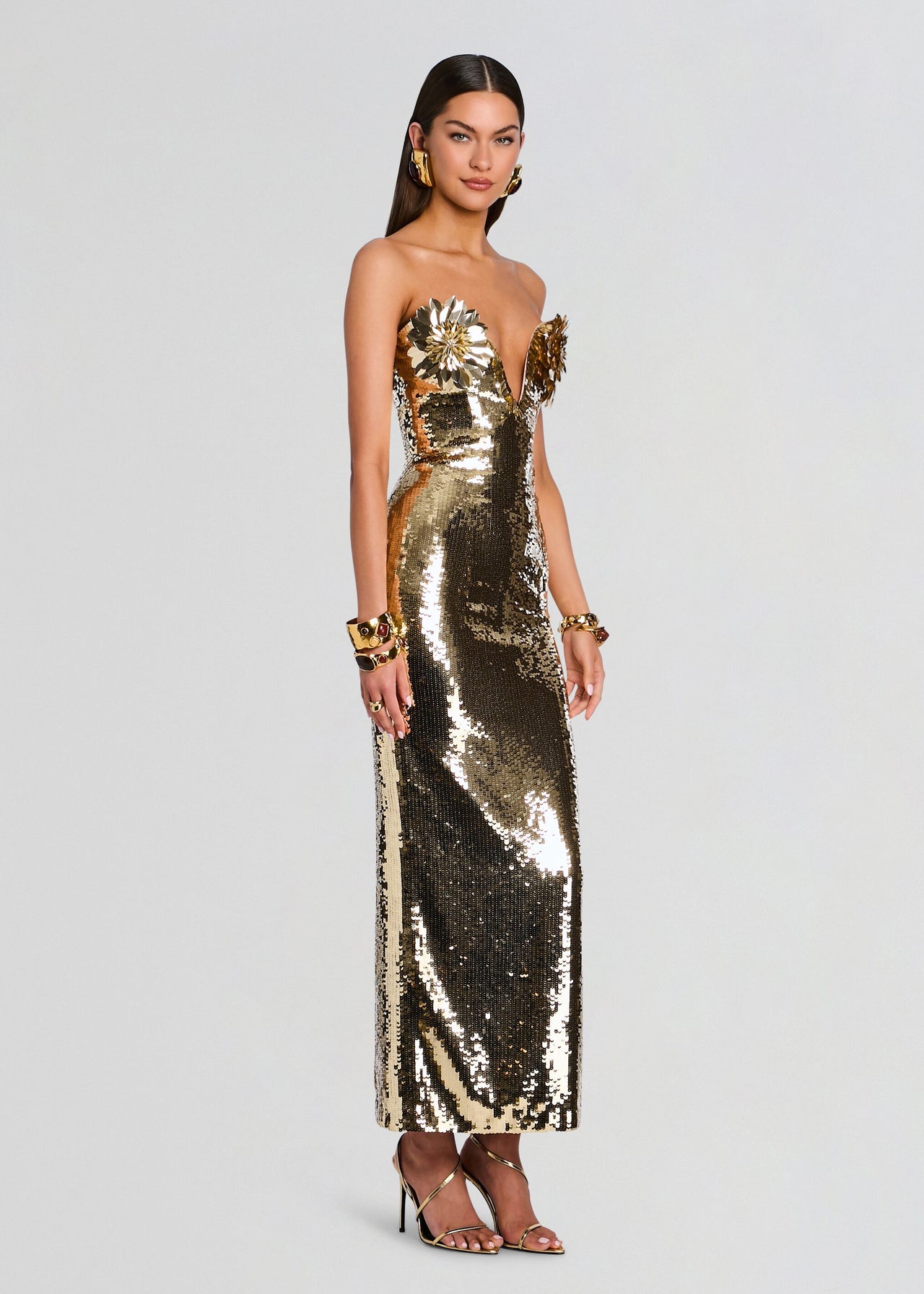 retrofete Amulet Dress in Metallic Gold