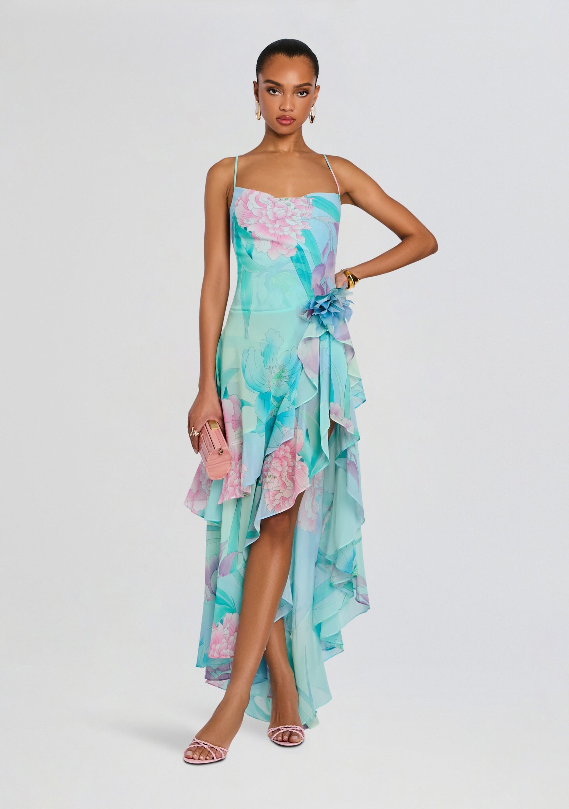 line and dot samara dress Line And Dot Samara Midi Dress White Rufle Off The Shoulder Ddr3136