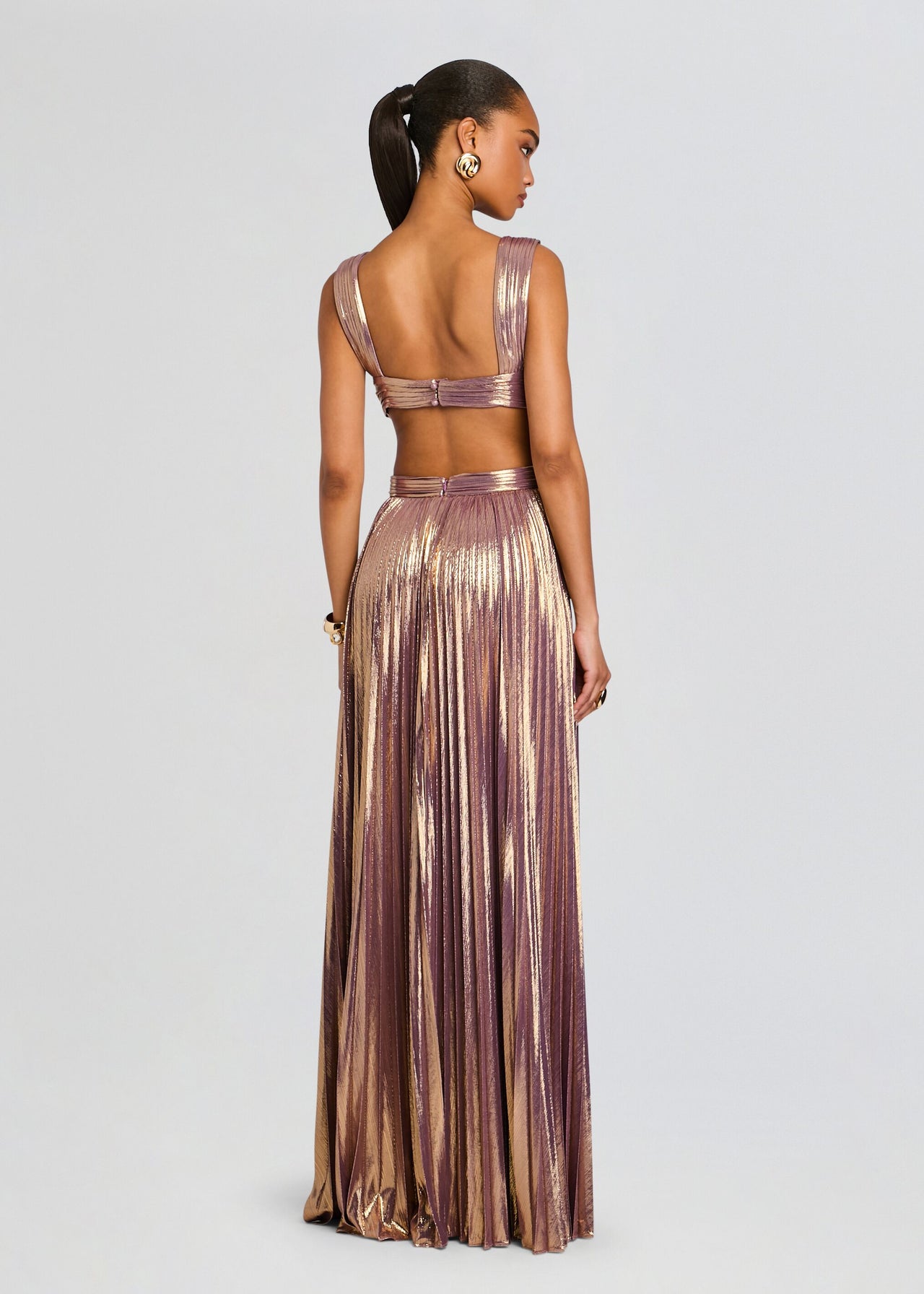 rose gold metallic pleated dress retroféte Women's Dracey Dress - White