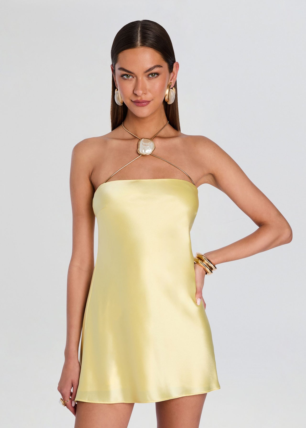 floral applique white mini dress Hyacinth House White with Floral Applique Avery Mini Dress White / L