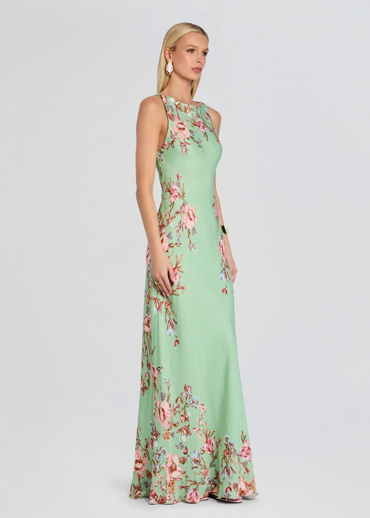 mint green bohemian dress Ezra Bias Maxi Dress – Retrofete
