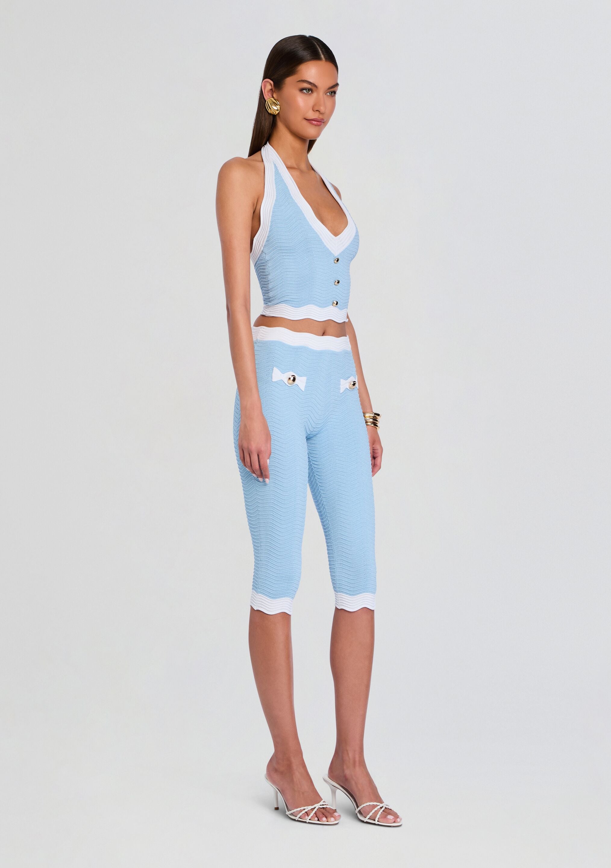 Leena Metallic Rib Knit Top – Retrofete