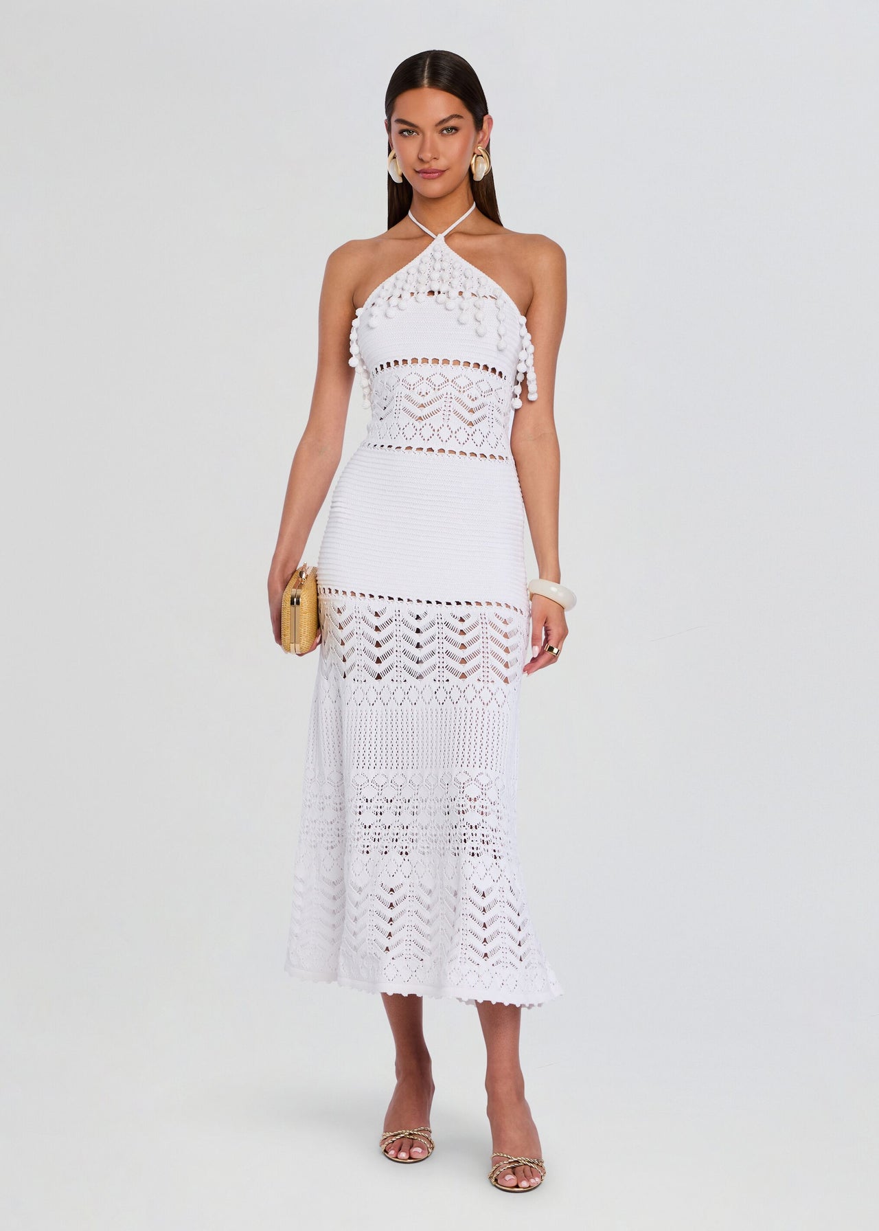 retroféte Women's Perette Crochet Dress - White