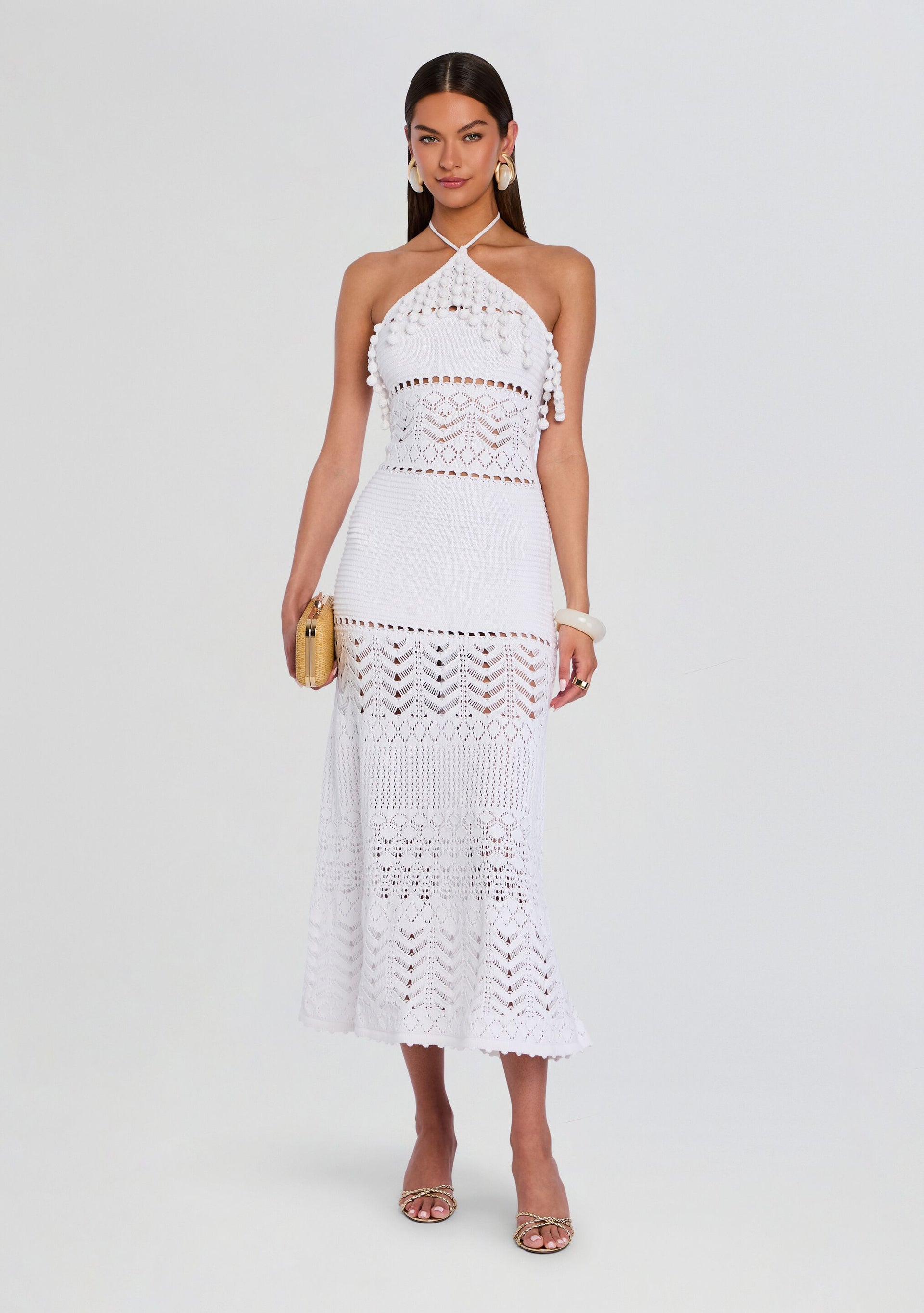 retrofete Perette Crochet Dress in White