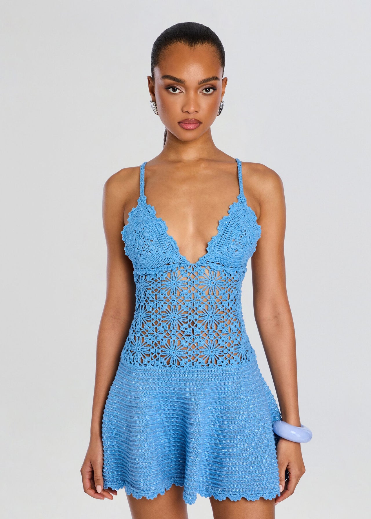 retrofete Miles Crochet Dress in Blue
