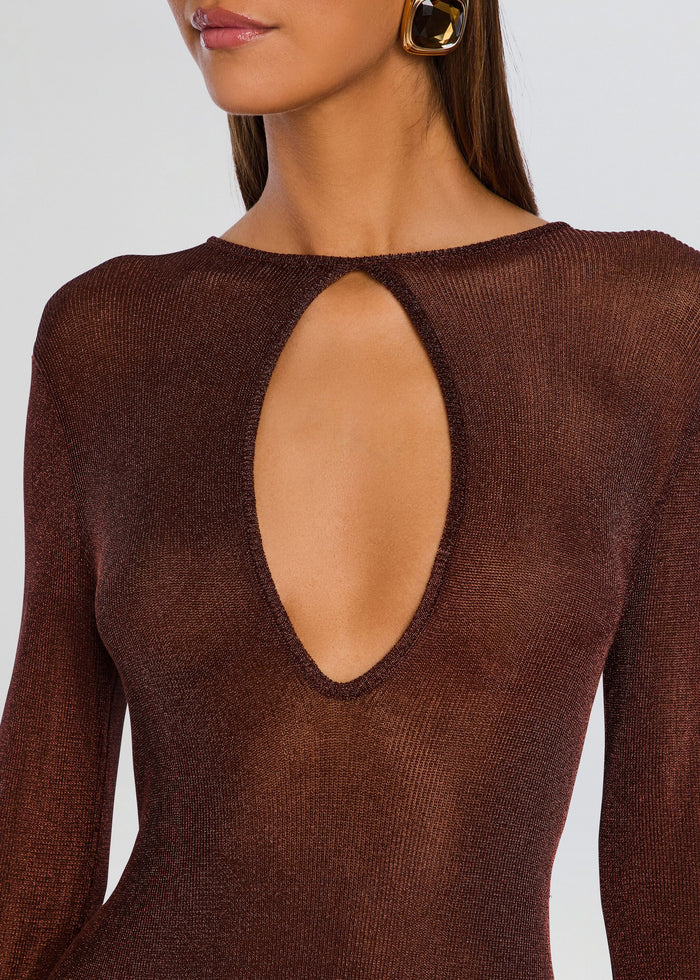 Emeri Metallic Knit Mini Dress media 2 of 5