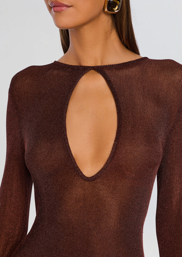 Emeri Metallic Knit Mini Dress