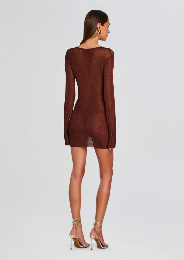 Emeri Metallic Knit Mini Dress