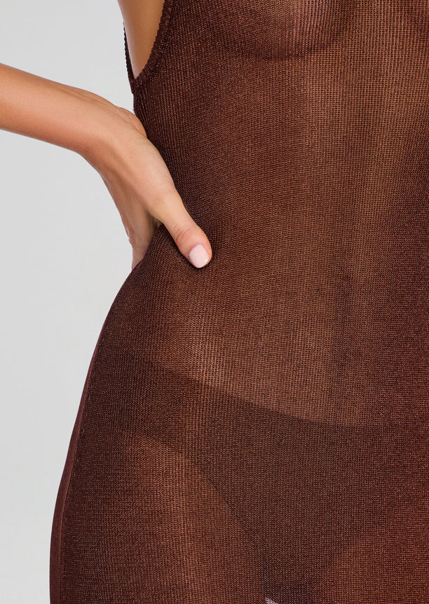 Henne Metallic Knit Maxi Dress