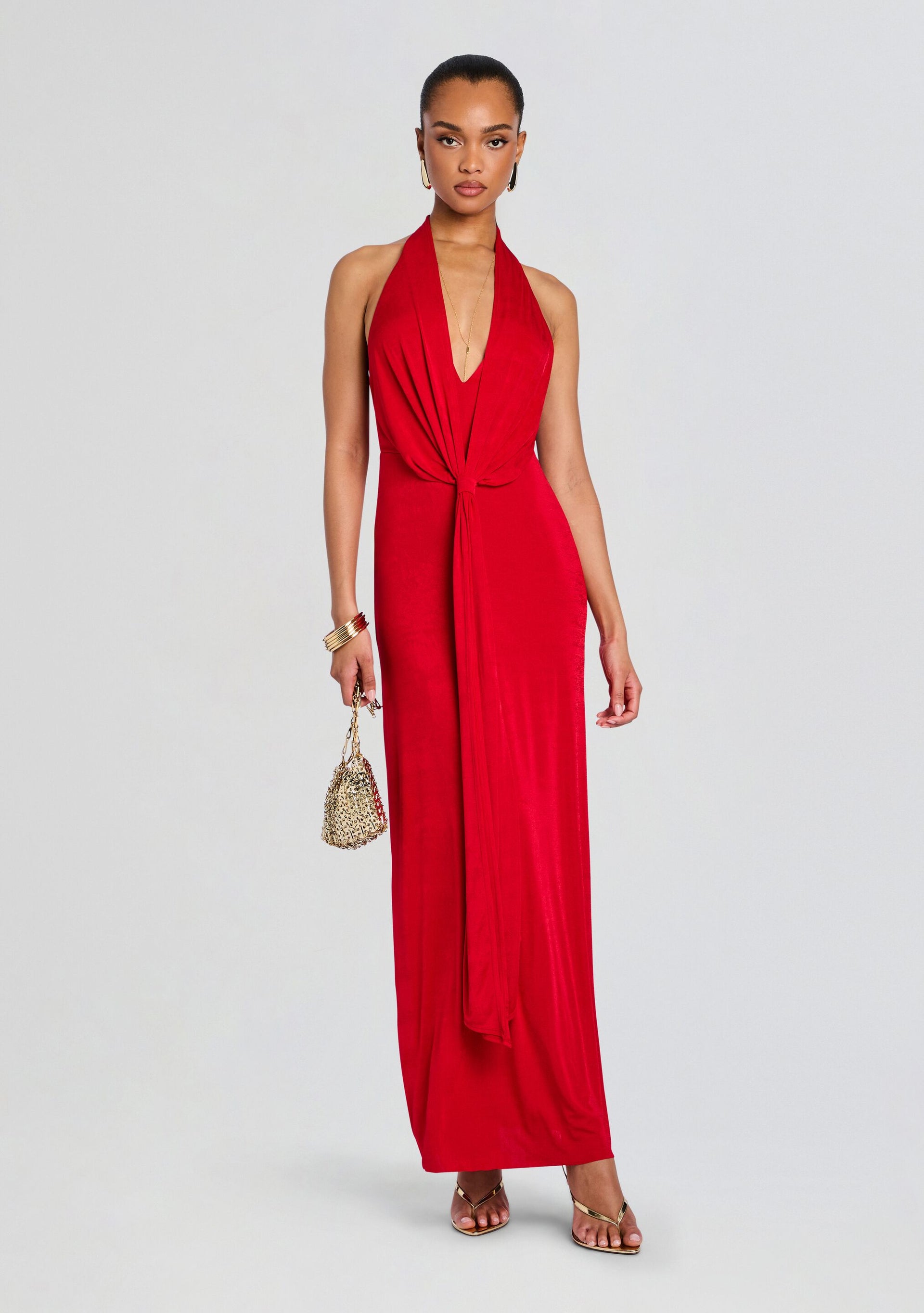 derby maxi dress SER.O.YA Women's Kayla - Red sequin qipao Size:54