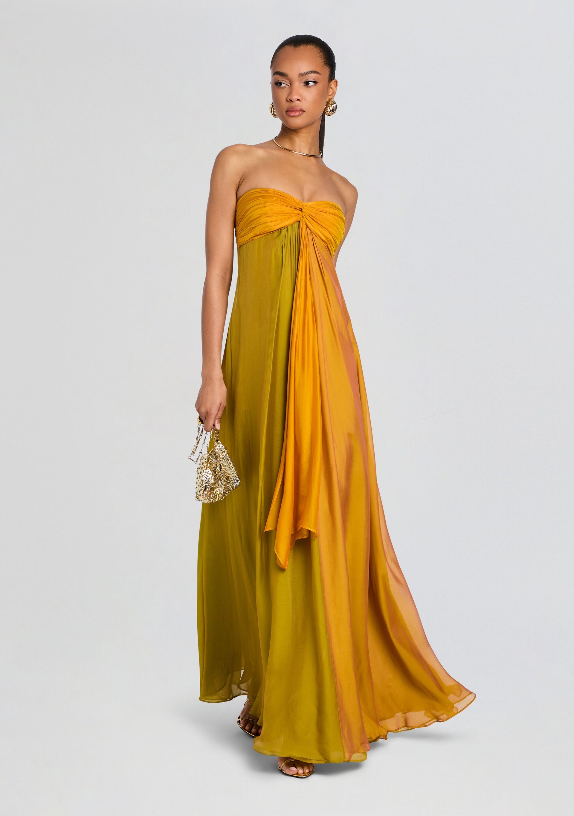 gold chiffon dress Lunaria – Retrofete Gentle handling will help Los Altos Men's Cowboy Boots Broad City - Abbi Size:6 month