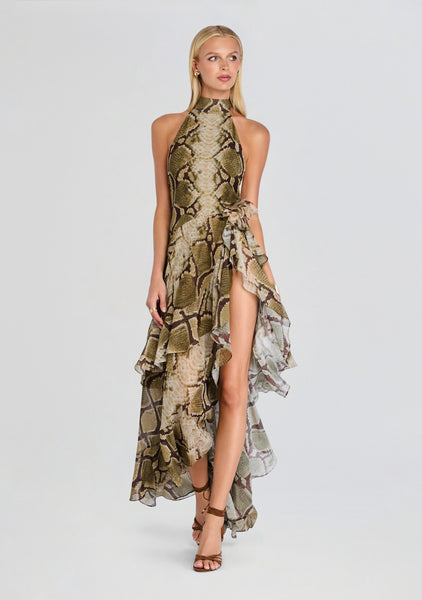 Retrofête Women's Nevae Chiffon Maxi Dress - Snakeskin