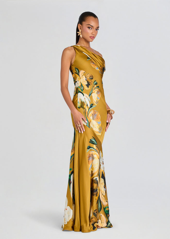 Erica One Shoulder Cowl Maxi Dress media 3 of 5