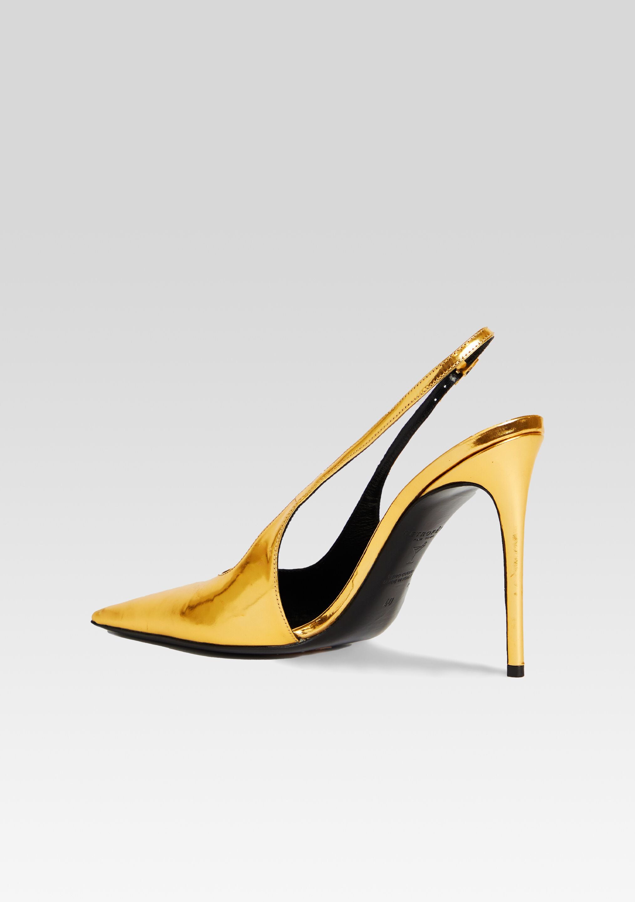 Gold Sequinned Satin Ankle-Strap Pumps - CHARLES & KEITH IN
