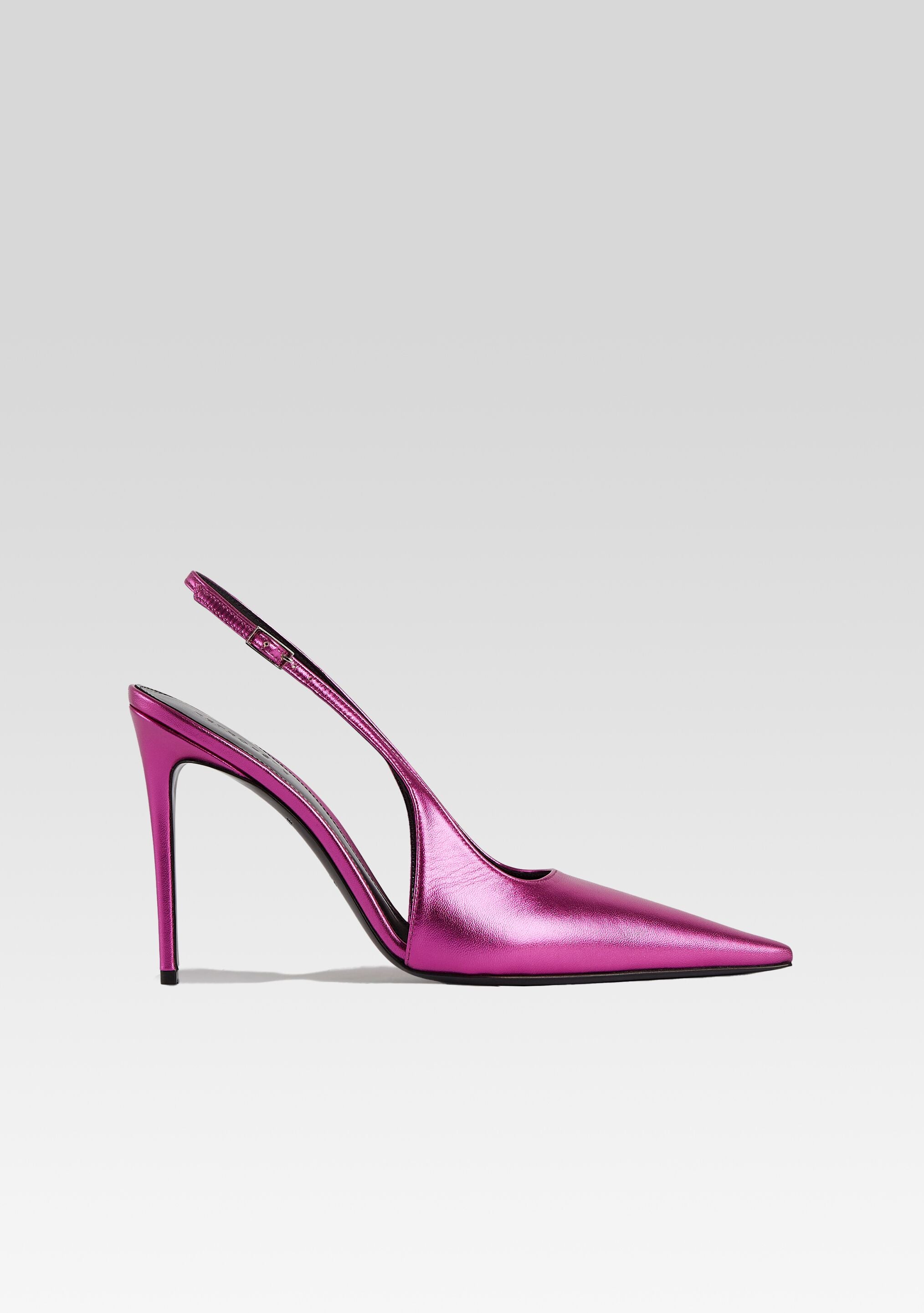 Ladies Croc Pointy Heel - Pink