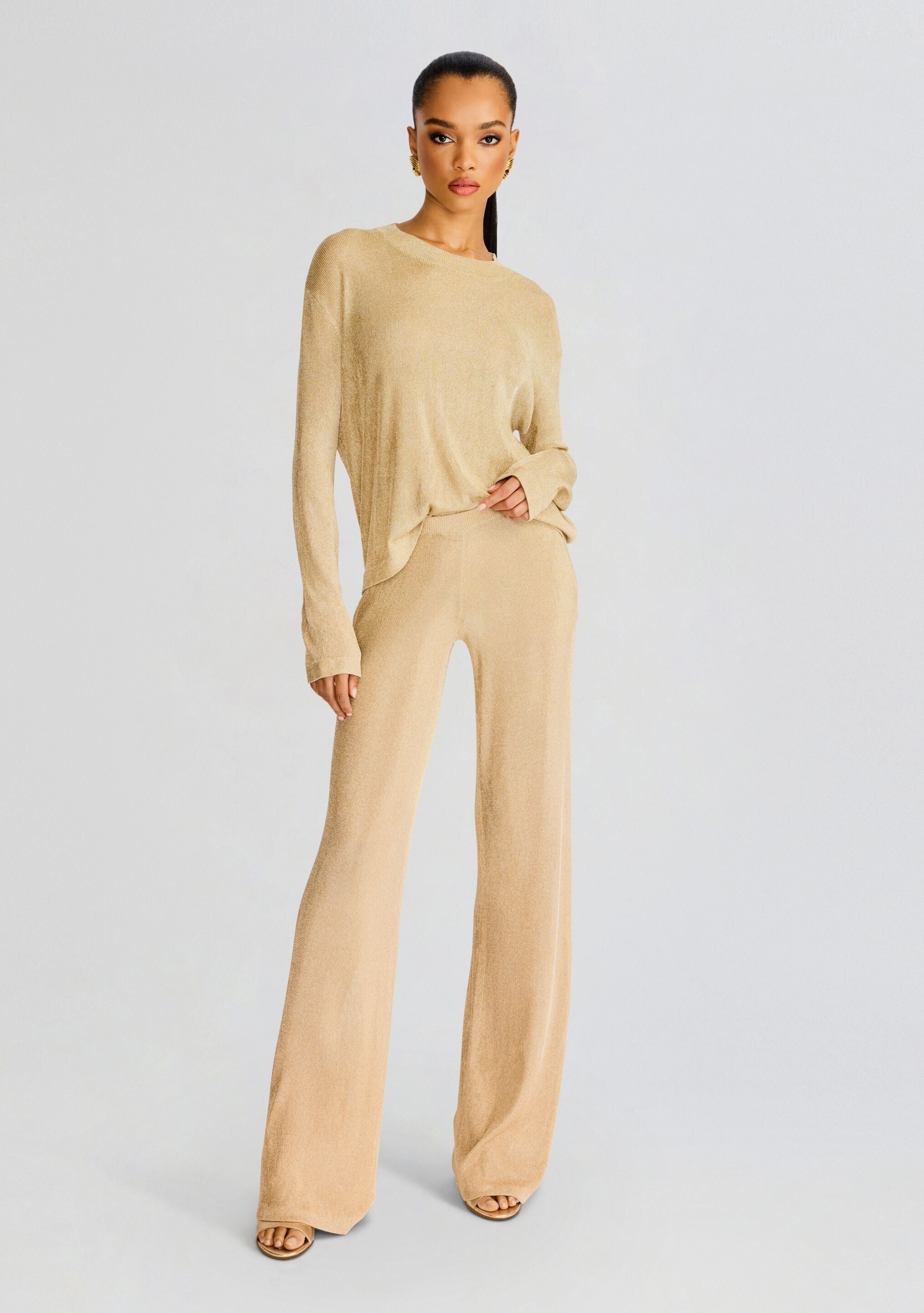 knitted wrap-shaped asymmetric v-neck sweater - Dark Khaki