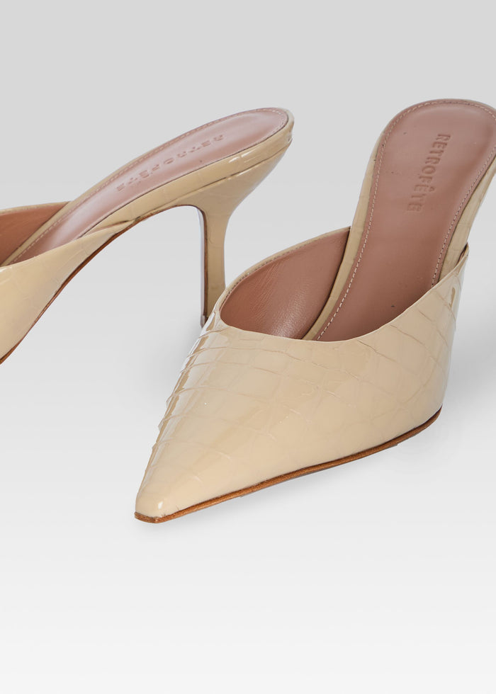 Francesca Leather Kitten Mule