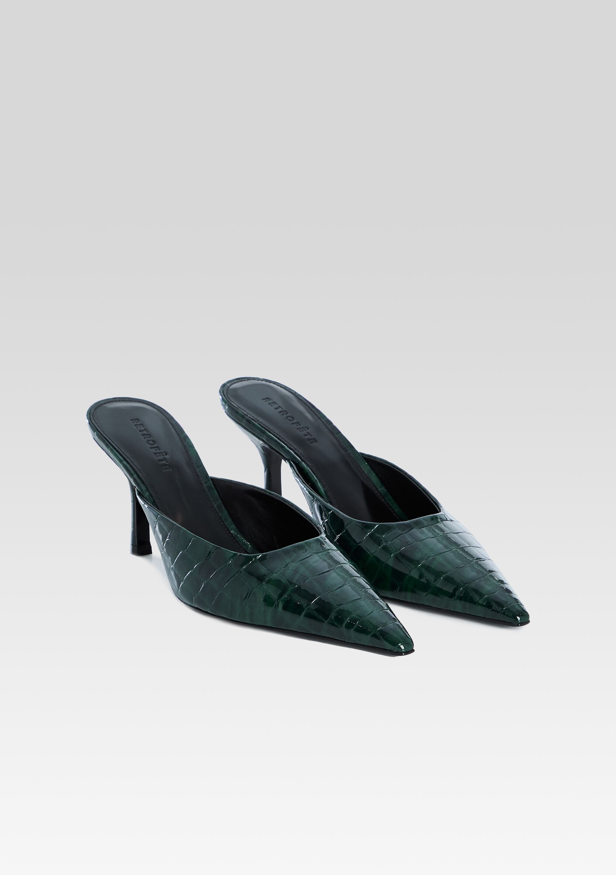 Francesca Leather Kitten Mule – Retrofete