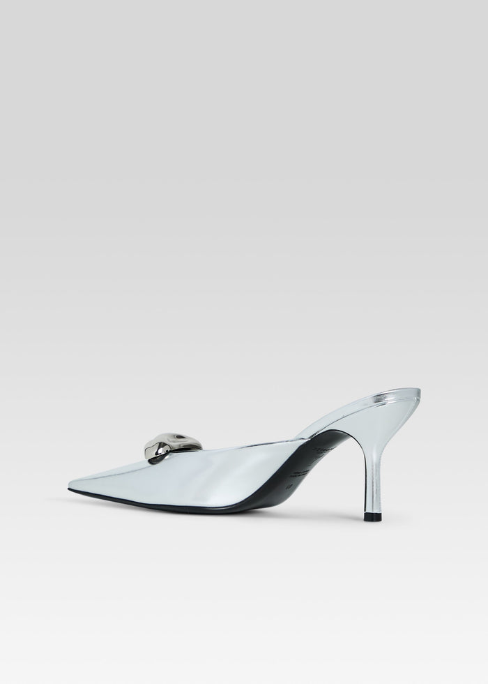 Francesca Leather Kitten Mule