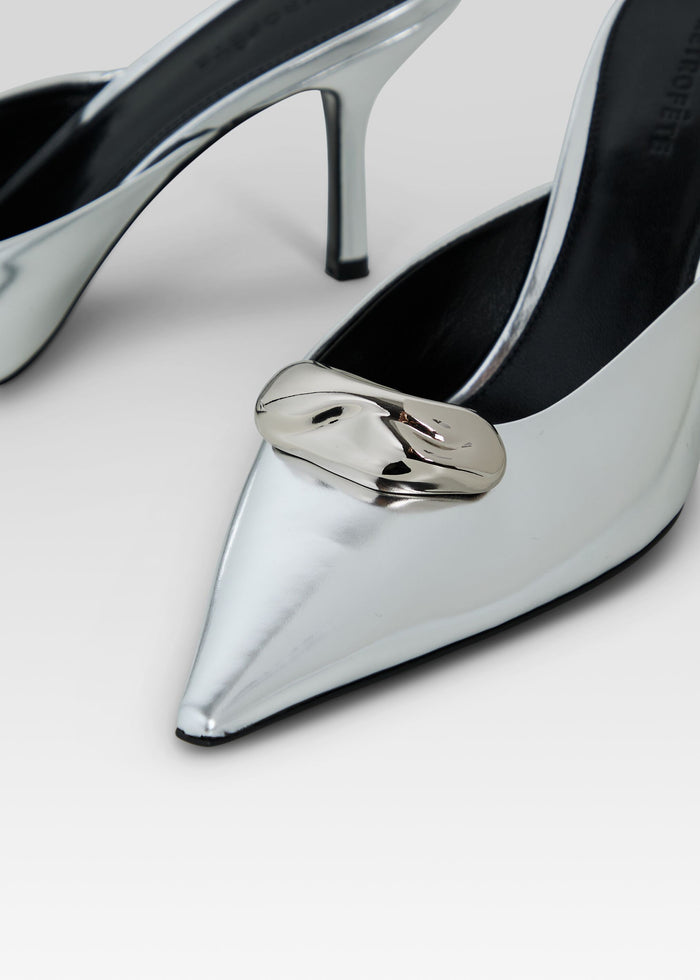 Francesca Leather Kitten Mule