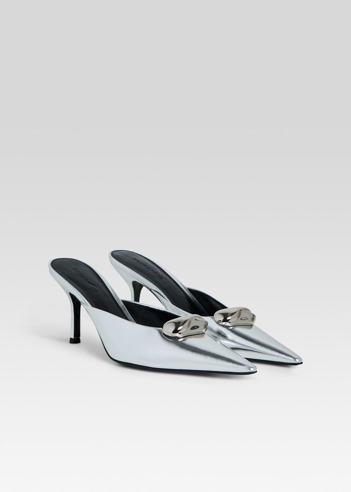 Francesca Leather Kitten Mule
