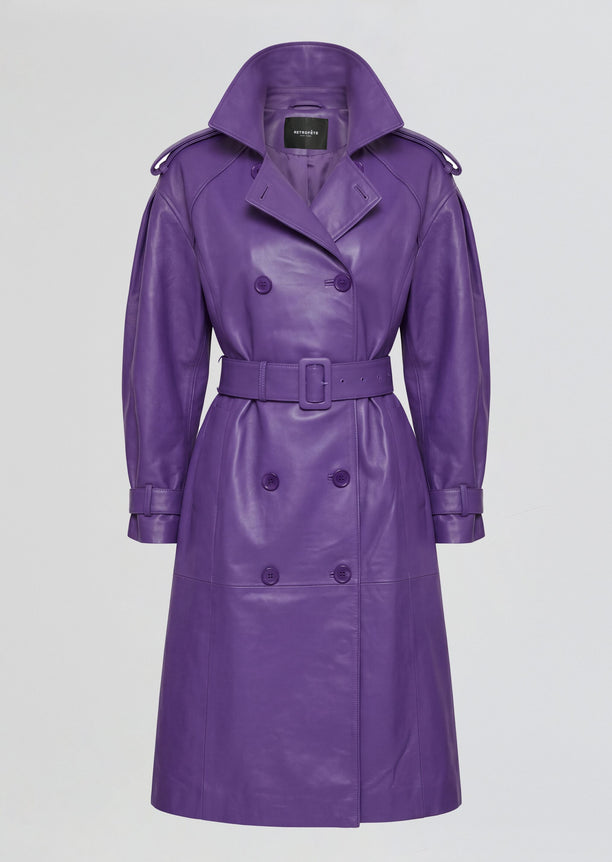 Malene Leather Trench Coat