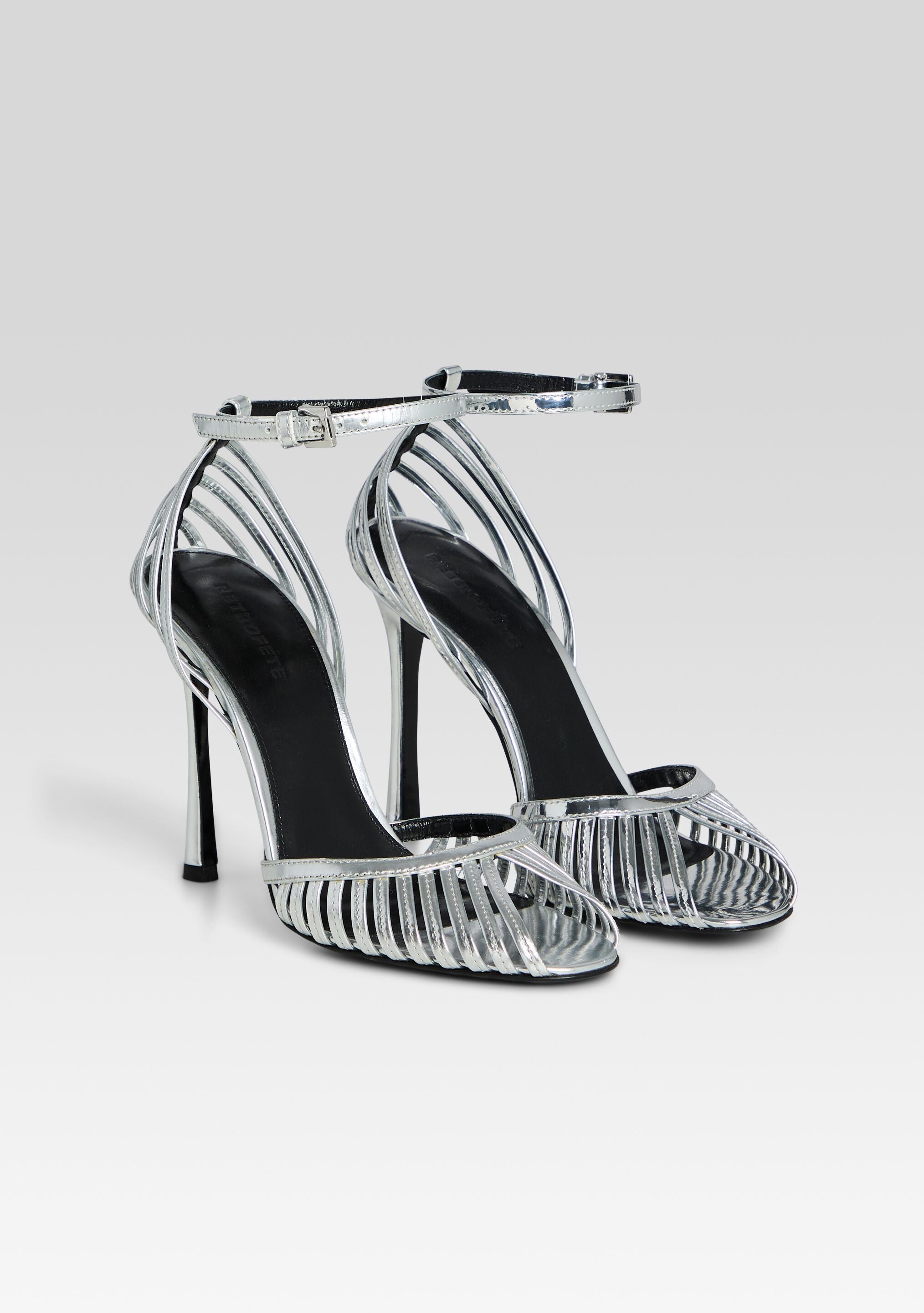 サンダル・ミュール NINALILOU SS25 Heeled shoes (351228 NAPPA RETE AVORIO) Womens Nigella White Satin Block-Heel Sandals with Ankle