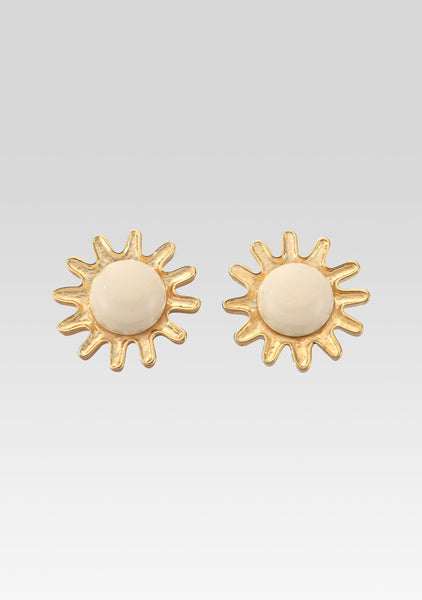 USA VINTAGE CRESENT MOON SHELL DESIGN SWING EARRING/アメリカ