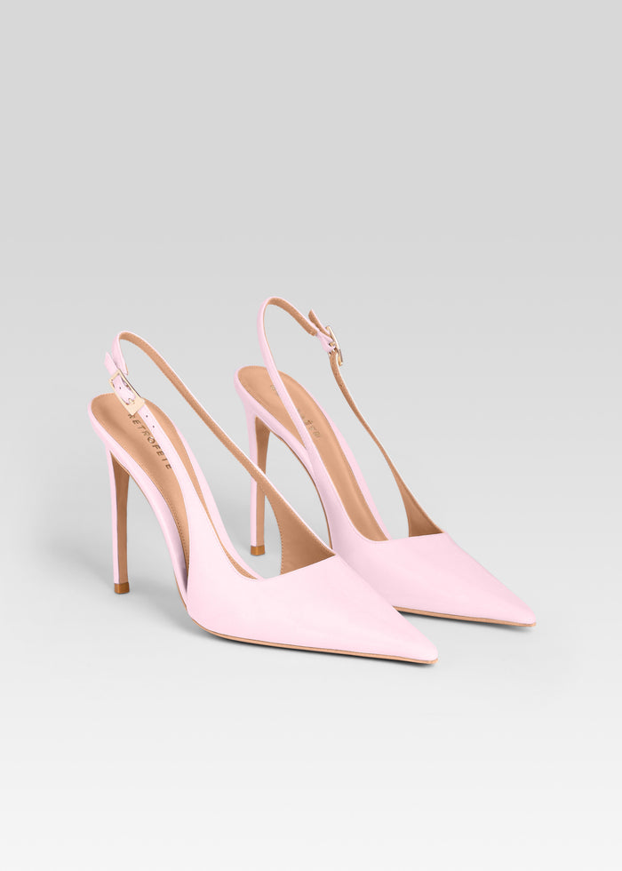 Pink Cindy Slingback Heel with pointed toe and slender ankle strap media 4 of 5
