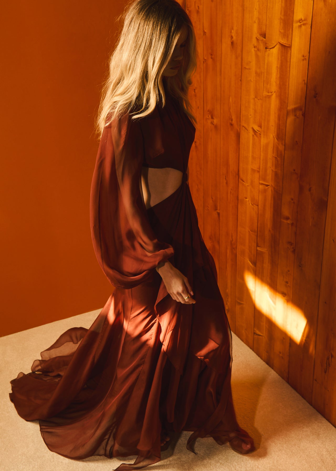 rotita chiffon dress ROTITA Asymmetric Hem Embellished Neck Chiffon Overlay Dress | Rotita.com