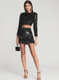 Ansley Feather Sequin Skirt - Retrofete