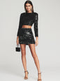Ansley Feather Sequin Skirt