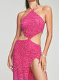 Hendrix Sequin Tiger Stripe Dress - Retrofete