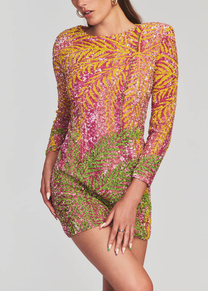 Nikki Sequin Palm Dress - Retrofete