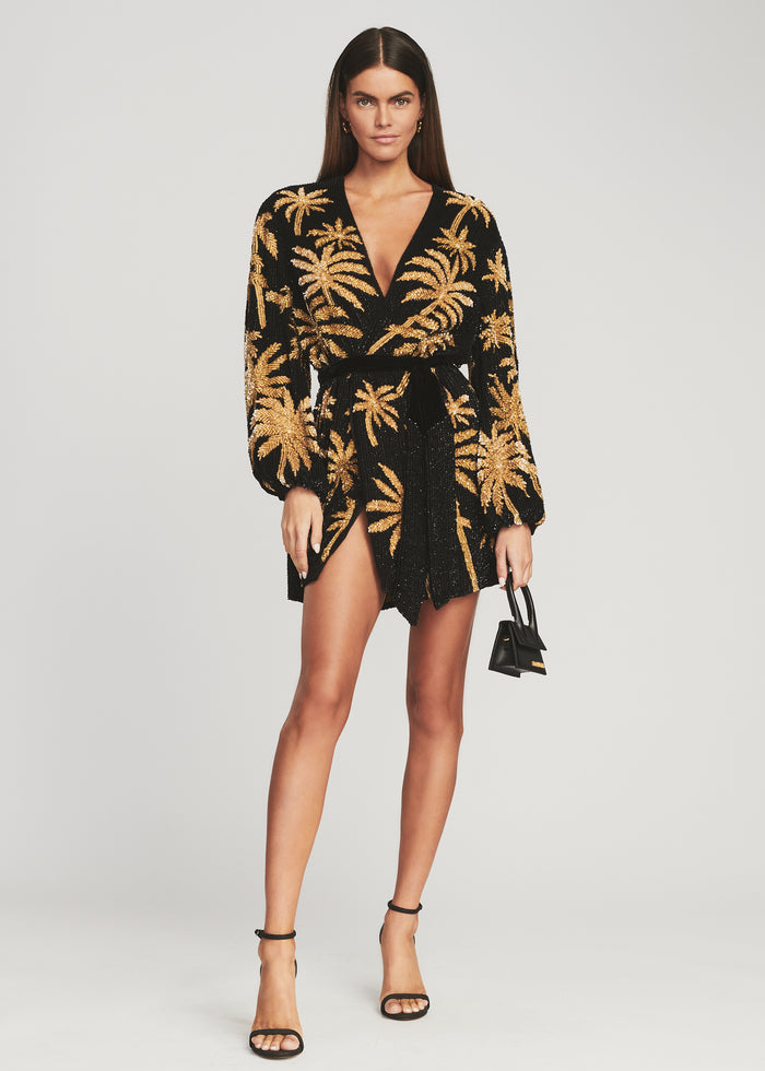 Gabrielle Sequin Palm Robe - Retrofete